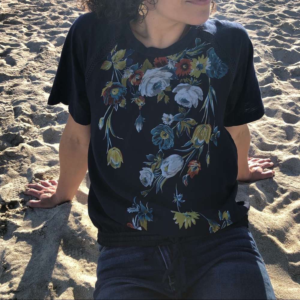 Navy Anthropologie tee